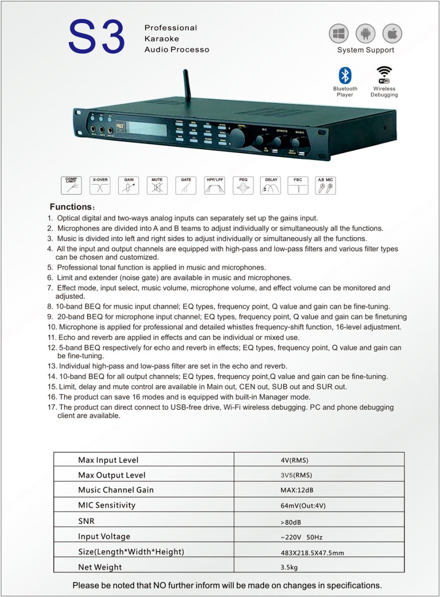 Vang số karaoke PDCJ S3